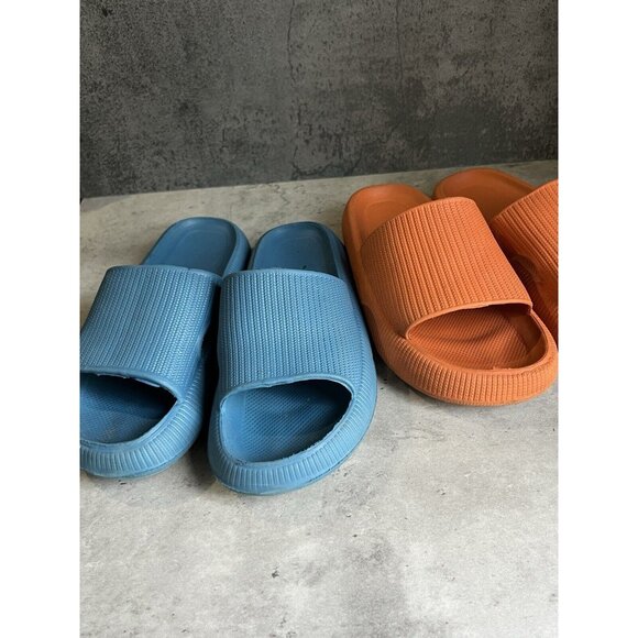 Women’s rubber slides Blue And Orange Set Of 2 Size 7 - Picture 4 of 14